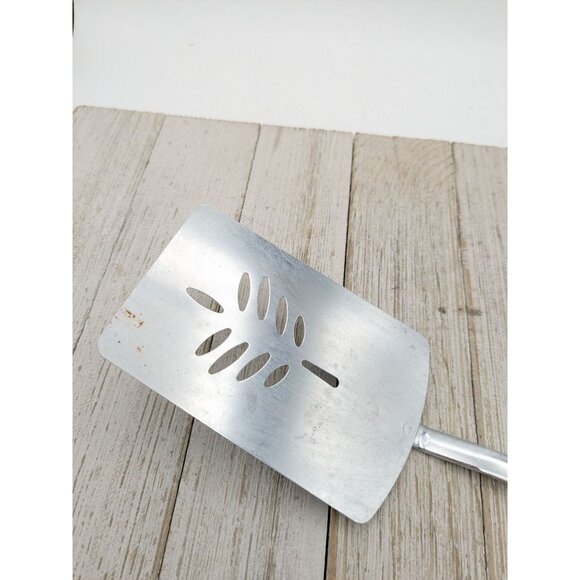 Slotted Short Spatula Pink Mauve Plastic Handle 11" Korea - Picture 2 of 8